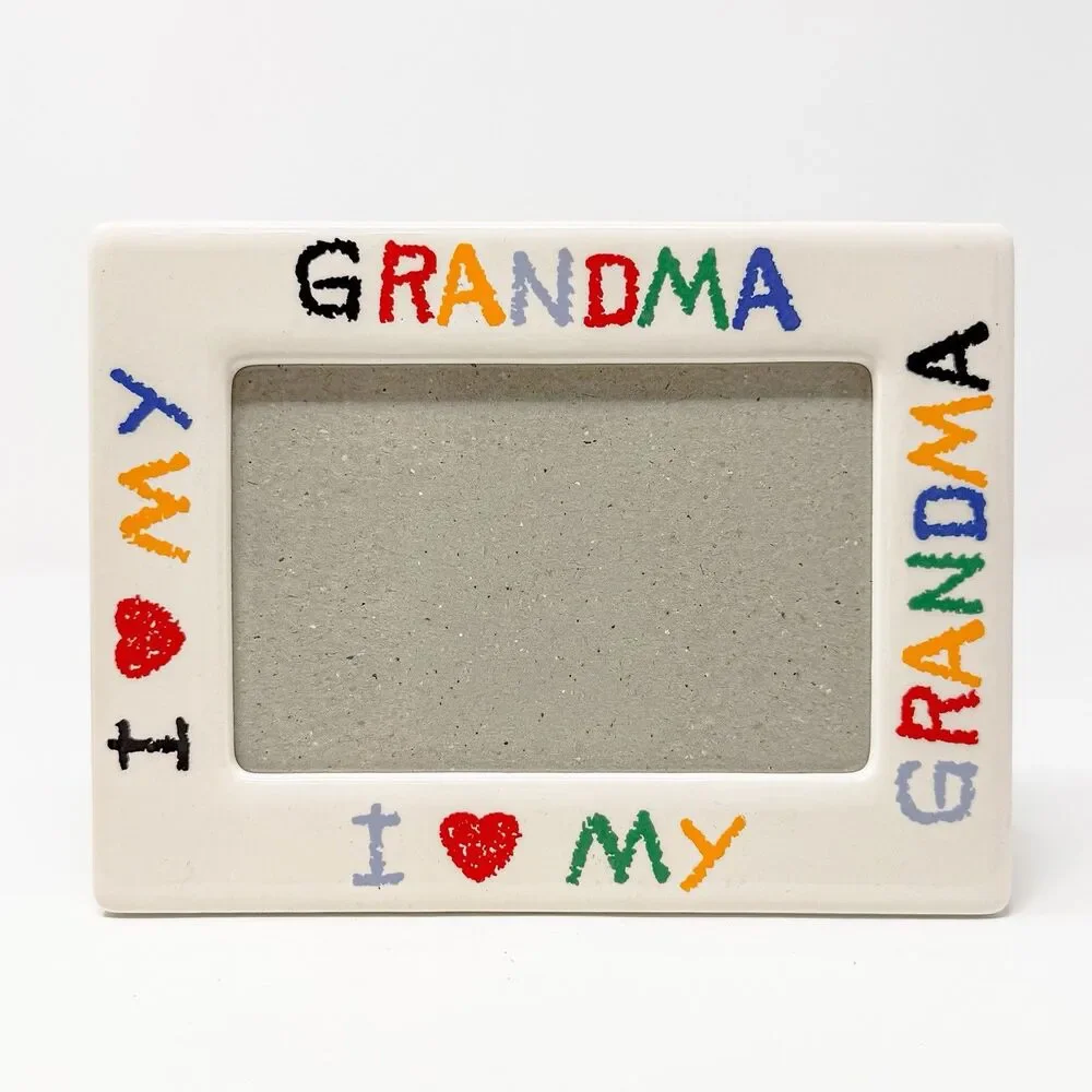 Vintage I Love My Grandma Ceramic Picture Frame 4x6” Photo Child Gift Memories